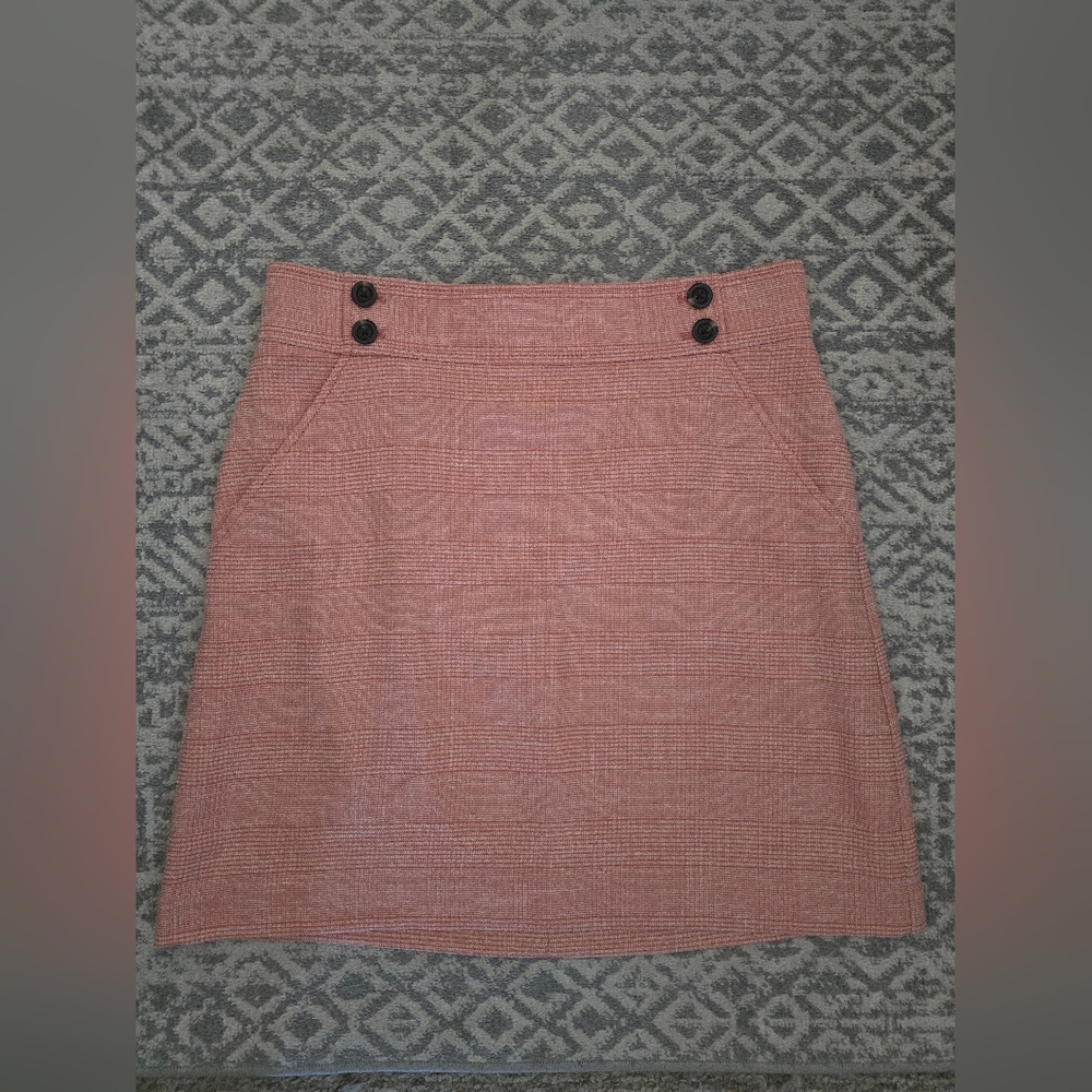 NWT Ann Taylor Size 12 Salmon Subtle Textured A-Line Skirt With Pockets